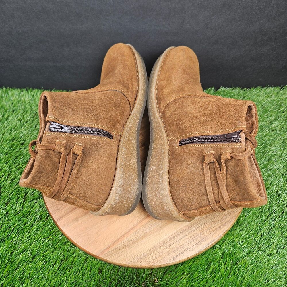 Born Viana Boots Womens Size 9.5 Brown Suede Wedge Ankle Zip Comfortable Shoes - Picture 8 of 11